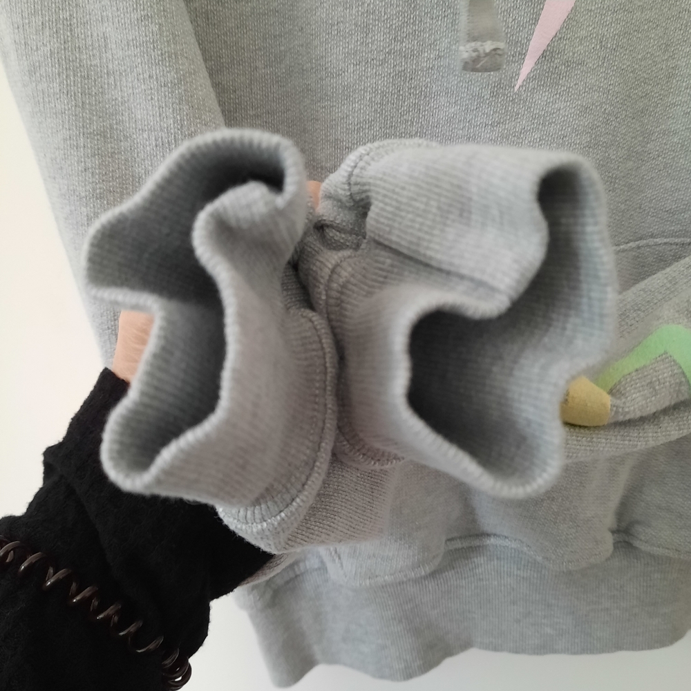 Soulcycle Lightning Bolt Hoodie Sweatshirt Gray Kangaroo Pocket Womens Size L - Picture 6 of 10